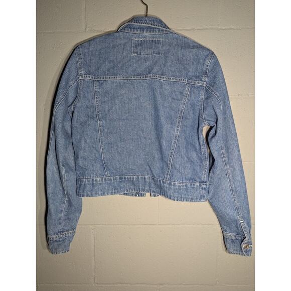 Express Womens Vintage Cropped Jean Jacket Sz Small 90s Old Stock Metal Zipper - Picture 8 of 9